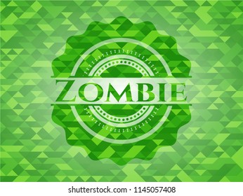 Zombie green mosaic emblem