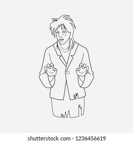 Zombie gril icon line element. Vector illustration of zombie gril icon line isolated on clean background for your web mobile app logo design.