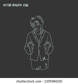 Zombie gril icon line element. Vector illustration of zombie gril icon line isolated on clean background for your web mobile app logo design.