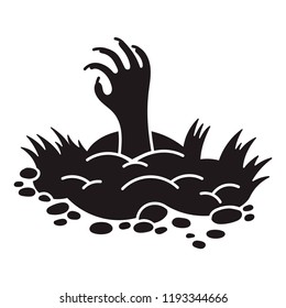 Zombie ground hand icon. Simple illustration of zombie ground hand vector icon for web design isolated on white background