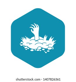Zombie ground hand icon. Simple illustration of zombie ground hand vector icon for web design isolated on white background