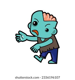 Zombie . Halloween cartoon characters . Vector .