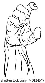 A zombie Halloween cartoon monster claw hand