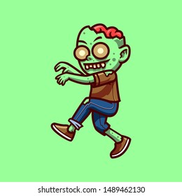 Zombie halloween character vector illustration