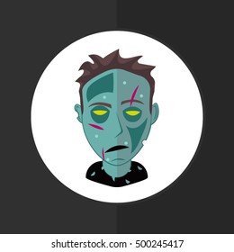 Zombie. Halloween Characters. Vector illustration.
