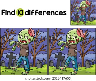Halloween Zombie Encuentra Las Diferencias