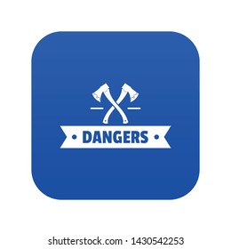 Zombie halloween icon blue vector isolated on white background