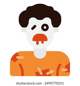 Zombie halloween object icon illustration