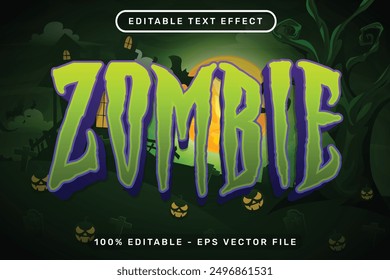 zombie halloween text effect and editable text effect with halloween background	