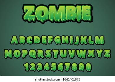 Zombie Halloween Text Style Effect Premium Vector