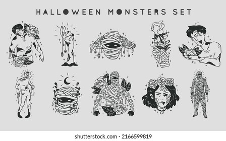 Zombie Halloween vector eps set