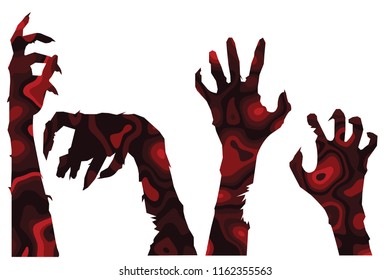 Zombie hand Abstract illustration vector,banner background,halloween set 