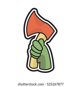 Zombie Hand Axe Logo Design Template