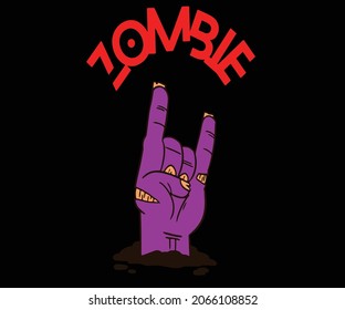 zombie hand with calligraphy art
