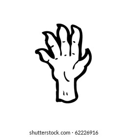 caricatura de la mano zombie