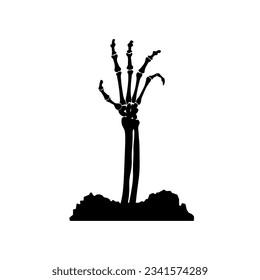 Zombie hand coming out from grave