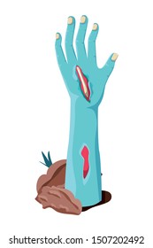zombie hand coming out of the ground