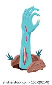 zombie hand coming out of the ground
