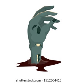 zombie hand coming out of the ground vector illustration design