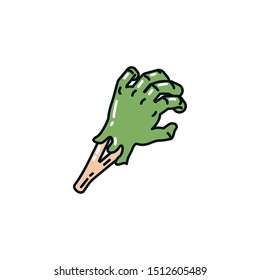 zombie hand coming out of the ground vector illustration design