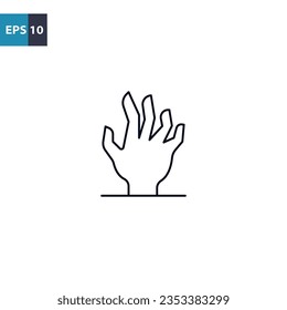 Zombie hand coming out of the ground outline icon