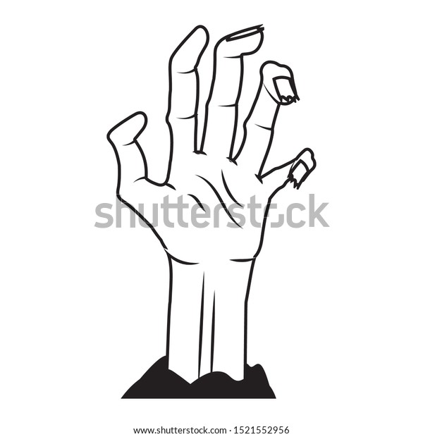 Zombie Hand Coming Out Ground Vector Stock Vector Royalty Free 1521552956