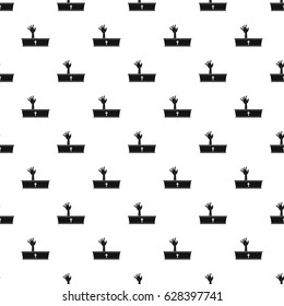 Zombie hand coming out of his coffin pattern seamless in simple style vector illustration