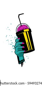 Zombie hand with cup.