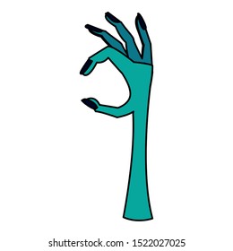 Zombie hand design, Halloween holiday horror scary celebration autumn dark and party theme Vector illustration
