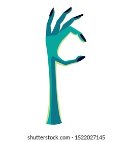 Zombie hand design, Halloween holiday horror scary celebration autumn dark and party theme Vector illustration