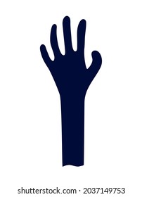 zombie hand design over white