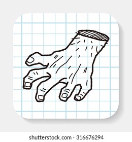 zombie hand doodle