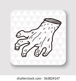 zombie hand doodle