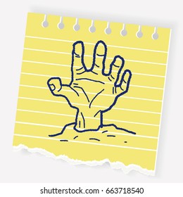 zombie hand doodle
