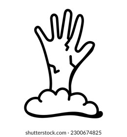 Zombie-Handdoodle-Symbol ist einfach zu benutzen und herunterzuladen 