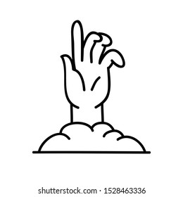 zombie hand doodle icon, vector illustration
