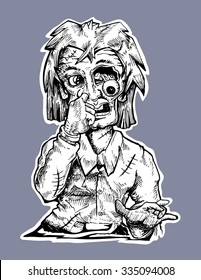 zombie hand draw vector cartoon illustration