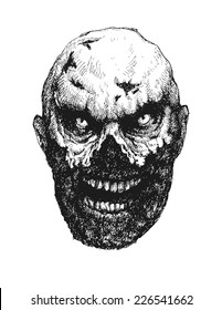 Zombie. Hand drawn. Vector illustration