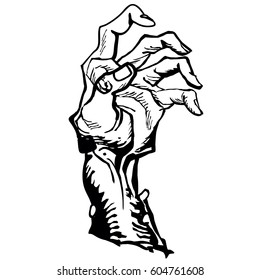 zombie hand emerging from the ground cartoon illustration