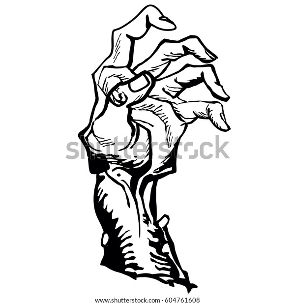 Zombie Hand Emerging Ground Cartoon Illustration Stock Vector (Royalty ...