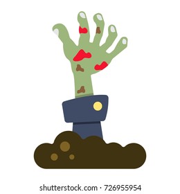 Zombie hand flat icon, halloween and scary, dead sign vector graphics, a colorful solid pattern on a white background, eps 10.