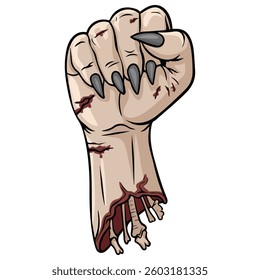 Zombie hand gesture isolated vector illustration on white background