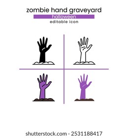 zombie hand graveyard halloween, horror and Scary Icon