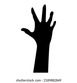 Zombie hand Halloween black icon flat vector design.