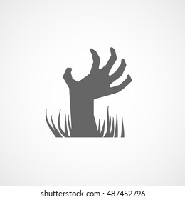 Zombie Hand Halloween Concept Flat Icon On White Background