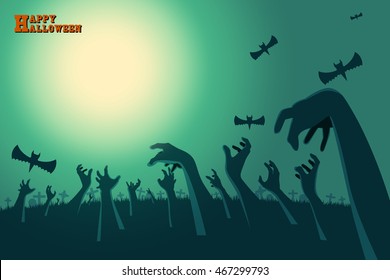zombie hand Halloween greeting card
