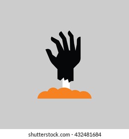Zombie hand for Halloween Party. Vector illustration.