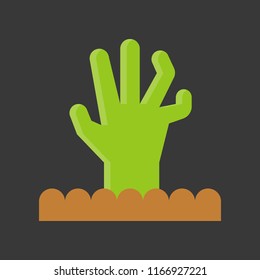 zombie hand, Halloween related icon, flat design