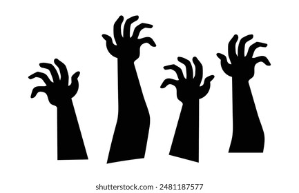 Zombie hand. Halloween theme concept collection on white.