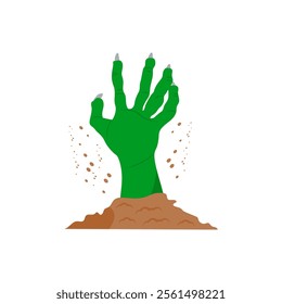 Zombie Hand, Halloween Vector Illustration, Isolated